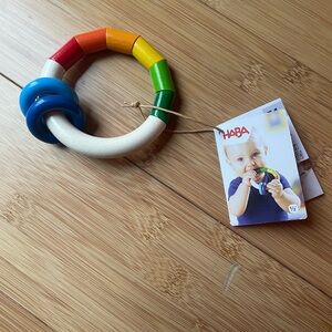 (NWT) HABA Kringelring Wooden Baby Rattle